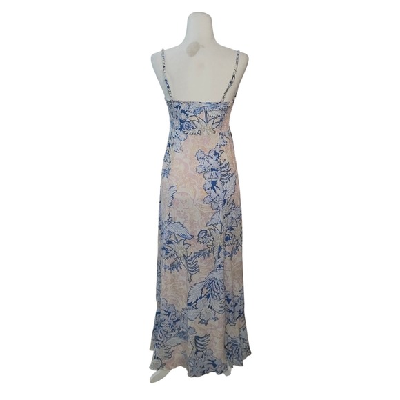 Intimately Free People Forever Yours Dress Paisley Side Slit Blue Pink Fairy M - Picture 4 of 12